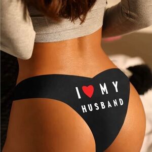 Black 'I Love My Husband' Panties
